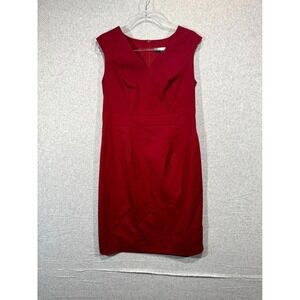 Mossimo Pleated Dress V Neck Sheath Sleeveless Elegant‎ Party Womens Size 12 Red